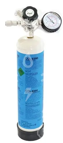 bombička - kompl. sestava LINDR, (CO2 600g, reduk. ventil, rychlospojka)